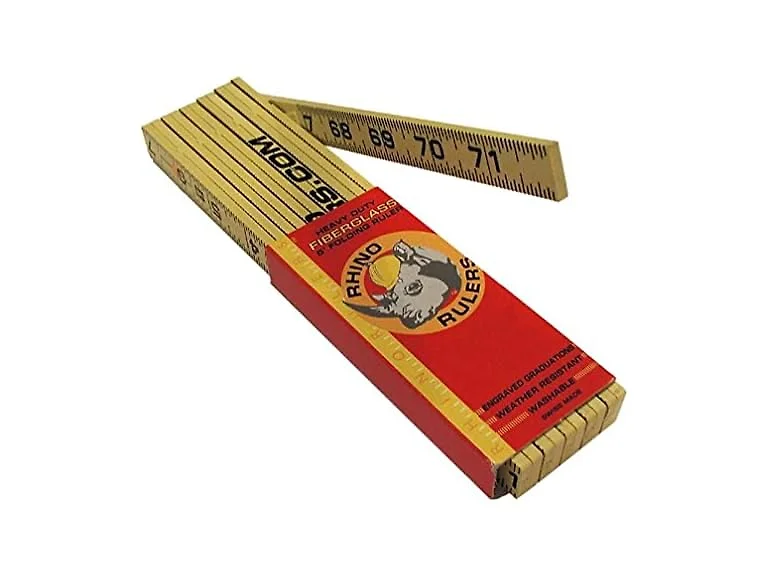 Rhino Rulers Folding Outside Reading Carpenter's Ruler 6' Length