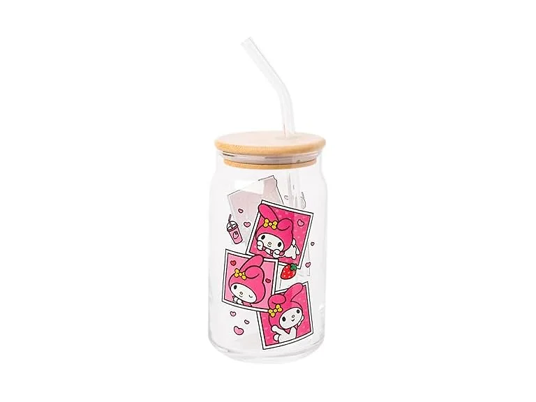 Silver Buffalo Sanrio My Melody, Glass Tumbler, 16oz
