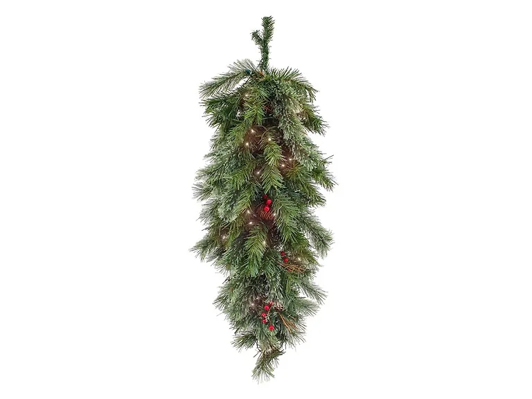 National Tree Company 36 in. Pre-Lit Glistening Pine Teardrop