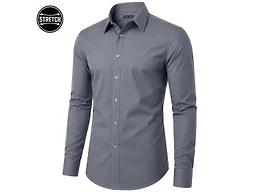James Tailor LC-JMLS-350-GY-S Small Mens L/S Stretch Dress S