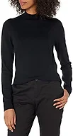 Amazon Essentials Women's Lightweight Mockneck Sweater Sweater, -Black, S