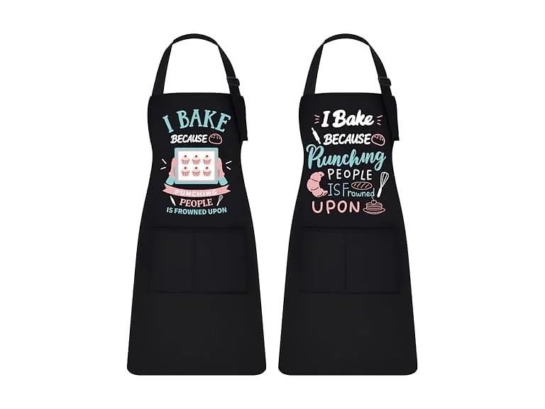 Defresit 2pcs Funny Apron Set Multicolor