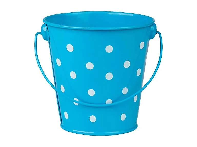 Aqua Polka Dots Bucket