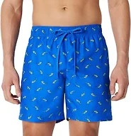 Amazon Essentials Men's Swim Trunks with Mesh Lining, Pockets, Drawstring Closure, Bright Blue Swordfish, Large