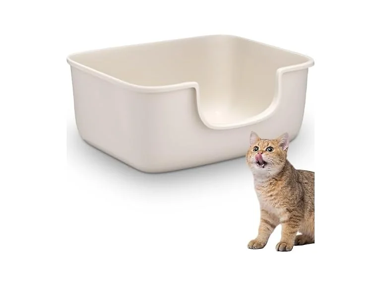White Large Cat Litter Box 19.7"L x 15.76"W x 8.67"H