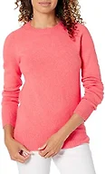Amazon Essentials Women's Regular-Fit Soft Touch Crewneck Long-Sleeve Sweater, Coral Pink, Large