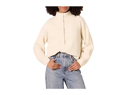 Amazon Essentials Women's Sweaters, Dressy Casual, Mid Gauge Stretch, Half Zip, Polo Collar, Beige, X-Small