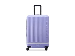 florence by mills Spin Me Away Hardside Expandable Luggage with Spinner Wheels, Lavender, Checked-Medium 24 Inch
