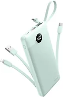 Coowisty Portable Charger with Built-in Cables, Slim 10000mAh Power Bank with USB C, Travel Essentials External Battery Pack 5 Outputs 2 Inputs LED Display Compatible with iPhone/Android & More