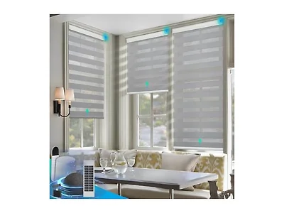 DENFOON Motorized Zebra Blinds 72"L x 29"H