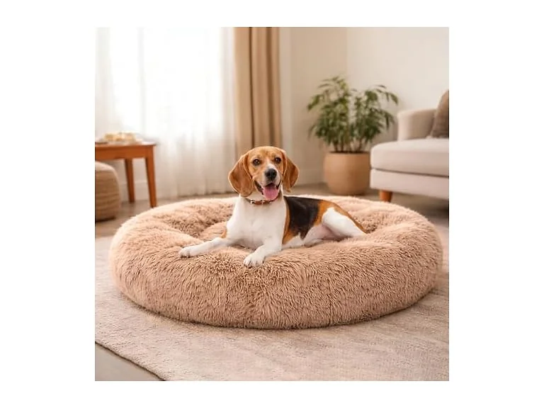 FITION Dog & Cat Bed for Indoor Calming Donut, Brown 24"