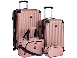 Travelers Club Travelers Club Expandable Midtown Hardside 4-Piece Luggage Travel Set, Rose Gold