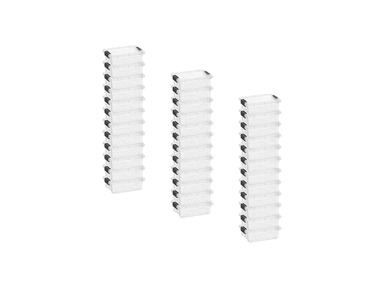 Superio Clear Storage Boxes with Lids, 1.27 Quart  36 Pack