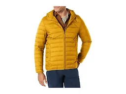 Amazon Essentials Men's Lightweight Water-Resistant Packable Hooded Puffer Jacket, Caramel, Medium