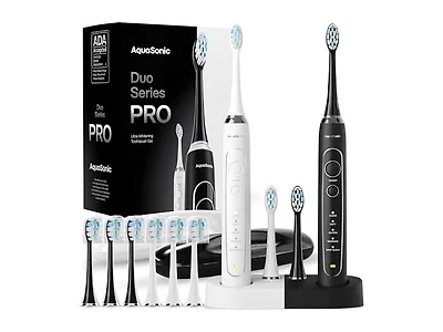 AquaSonic Duo Series PRO Ultra-Whitening Toothbrush Set