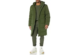 Amazon Essentials Men's Hooded Long Puffer Coat, Dark Olive, XX-Large