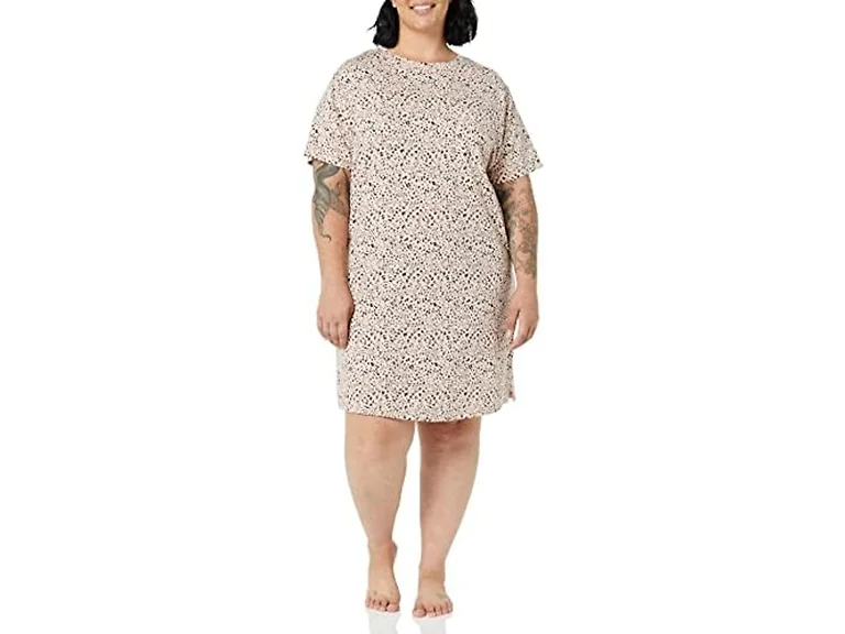 Amazon Essentials Women (2X) Tee Ivory Leopard