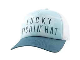 HUK Mens Trucker Hat, Anti-Glare Snapback Fishing Hat for Men, Gone Fishin' - Stormy Blue, One Size