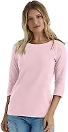 Hanes Women's Stretch Cotton Raglan Sleeve Tee, Paleo Pink, 2X Large
