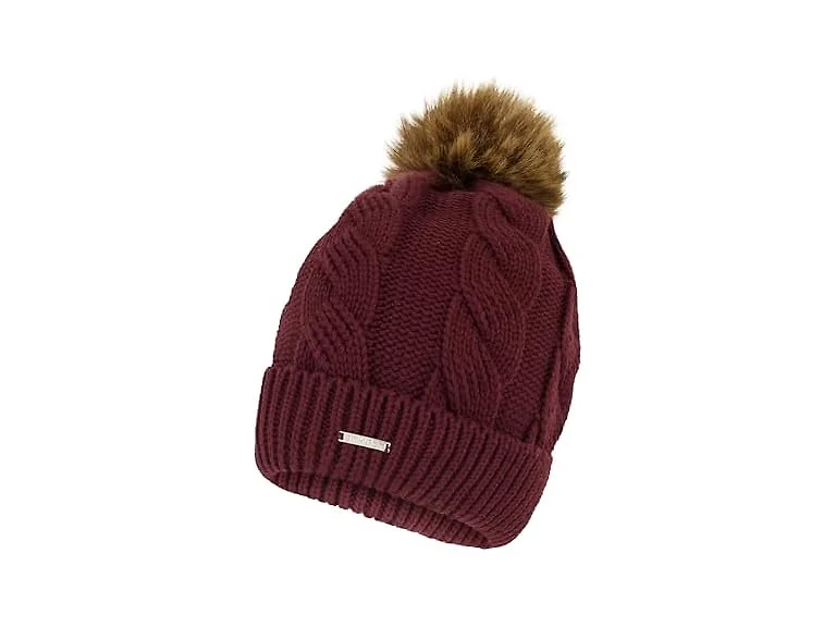 Spyder Women (OS) Cable Knit Pom Pom Cuff Fig