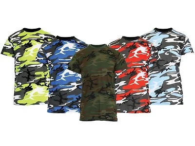 1 & 3Pk Mens S/S Crew Neck Camo Tee