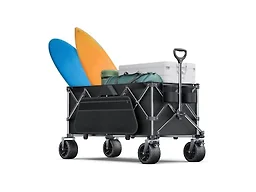 440Lbs Collapsible Wagon Cart with Big Wheels,Utility Wagons with Weight Capacity,Heavy Duty Wagon with Excellent Steering,Ideal for Camping,Gargen,Transport,Outdoor Sports