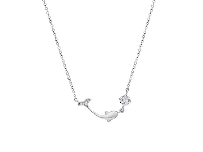 Moissanite Diamond Dolphin Necklace