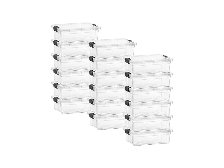 Superio Clear Storage Box with Lid, 2.3 Quart  18 Pack