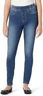 Amazon Essentials Women's Stretch Denim Mid-Rise Pull-On Skinny Jegging, Medium Wash, 10