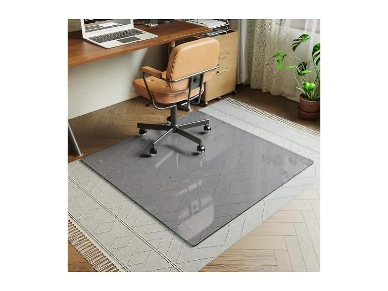 Koonmi Grey Glass Chair Mat 40" x 60"
