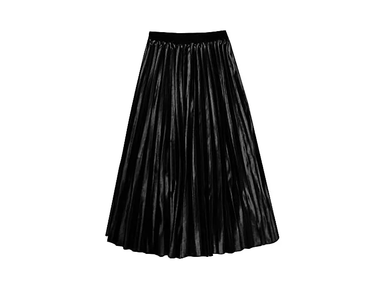 Alla Sim Women (XL) A-line Metallic Shiny Skirt