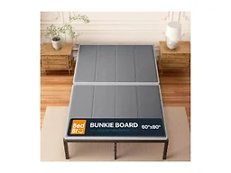 BedBro Bunkie Board Queen 10mm (60" x 80") – Gray Under Mattress Support, Anti-Sag & Noise-Free,Platform & Slatted Beds. Breathable Low Profile Bed Board for Metal Frame