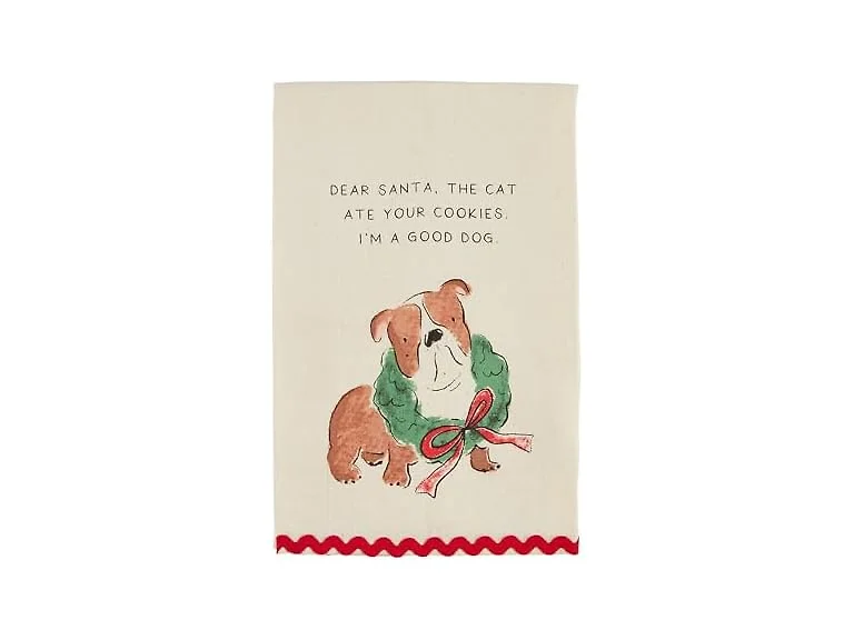 Mud Pie Christmas Pet Towels, Dear, 26" x 16 1/2"