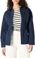 Amazon Essentials Women's Relaxed-Fit Dropped Shoulder Midweight Cotton Twill Jacket, Navy, XX-Large