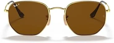 Ray-Ban RB3548N 001/57 51 51-21-145 Ray-Ban RB3548N Hexagonal Flat Lens Sunglasses Arista/Brown Polarized 