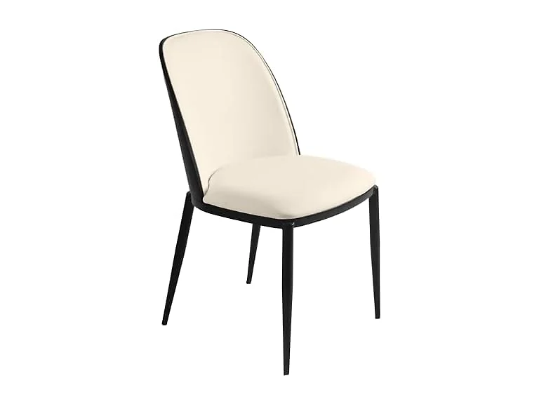 LeisureMod TCBL18W Tule Dining Chair Black/White