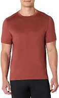 Amazon Essentials Men's Active Quick Dry Moisture Wicking Tech Stretch Lightweight Short-Sleeve T-Shirt, Rich Chestnut Brown, X-Small