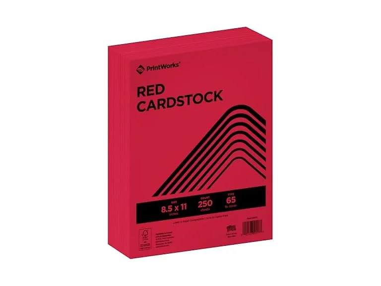 PrintWorks PrintWorks Bright Red Colored Cardstock