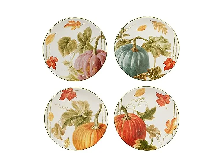 Certified Intl Autumn Harvest Plates 4pk