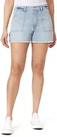 WallFlower Women's Fearless Curvy Denim Fashion Shorts High-Rise Insta Vintage Juniors, Gardenia, 3