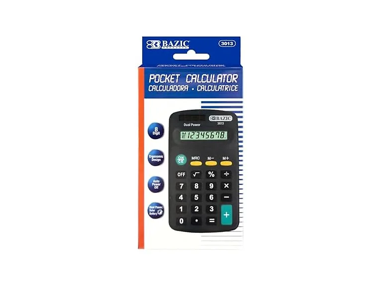 BAZIC 8 Digit Pocket Size Calculator