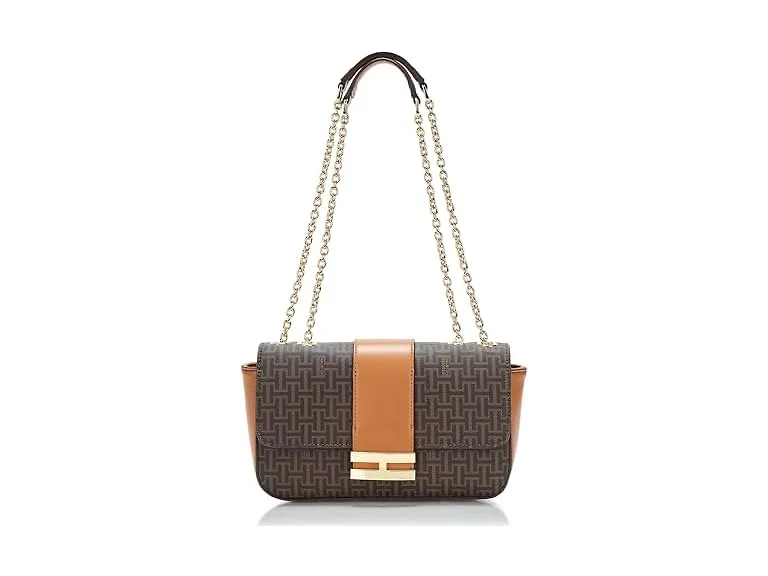 HALSTON H Lizzy Signature Logo Magnetic Snap Shoulder
