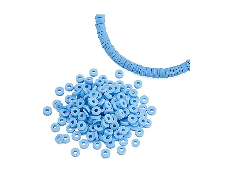 KISSITTY 1 Strand Light Sky Blue Flat Round