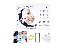 2-Pack Fleece Baby Milestone Blanket