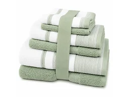 Noble House NH-6Pcs 2Tone Towel Set - Green 6-Piece Set 