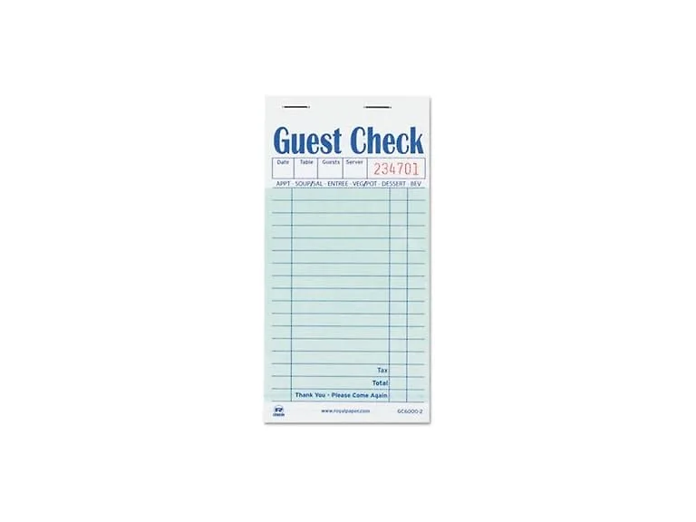 Royal AmerCareRoyal Guest Check Pad, Pads/Carton