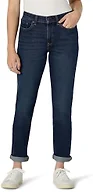 Amazon Essentials Women's Women's Low Stretch Mid-Rise Boyfriend Crop Jean, Dark Midnight Wash, 8