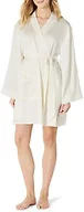 Amazon Essentials Women's Relaxed-Fit Satin Sleep Robe, Ivory, X-Small