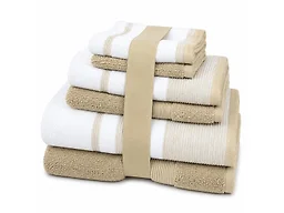 Noble House NH-6Pcs 2Tone Towel Set - Taupe 6-Piece Set 