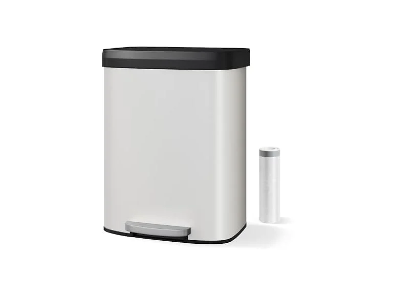 PrecisionAuto 16 Gal Step-On Can White